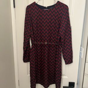 The Limited Maroon & Navy Chevron
Sheath Dress, Size Medium